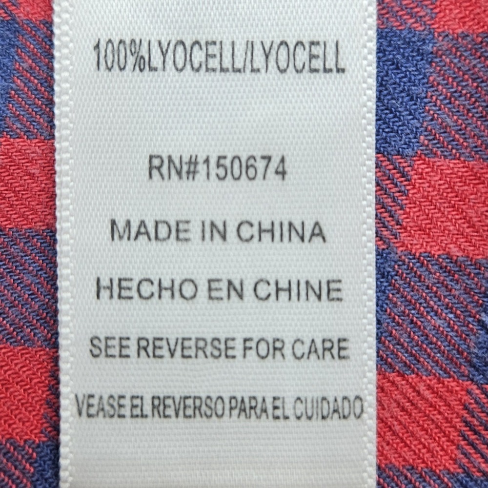 Billy T Shirt Dress Small Red Blue Plaid Studded High Low Button Roll Tab Sleeve - Picture 7 of 10